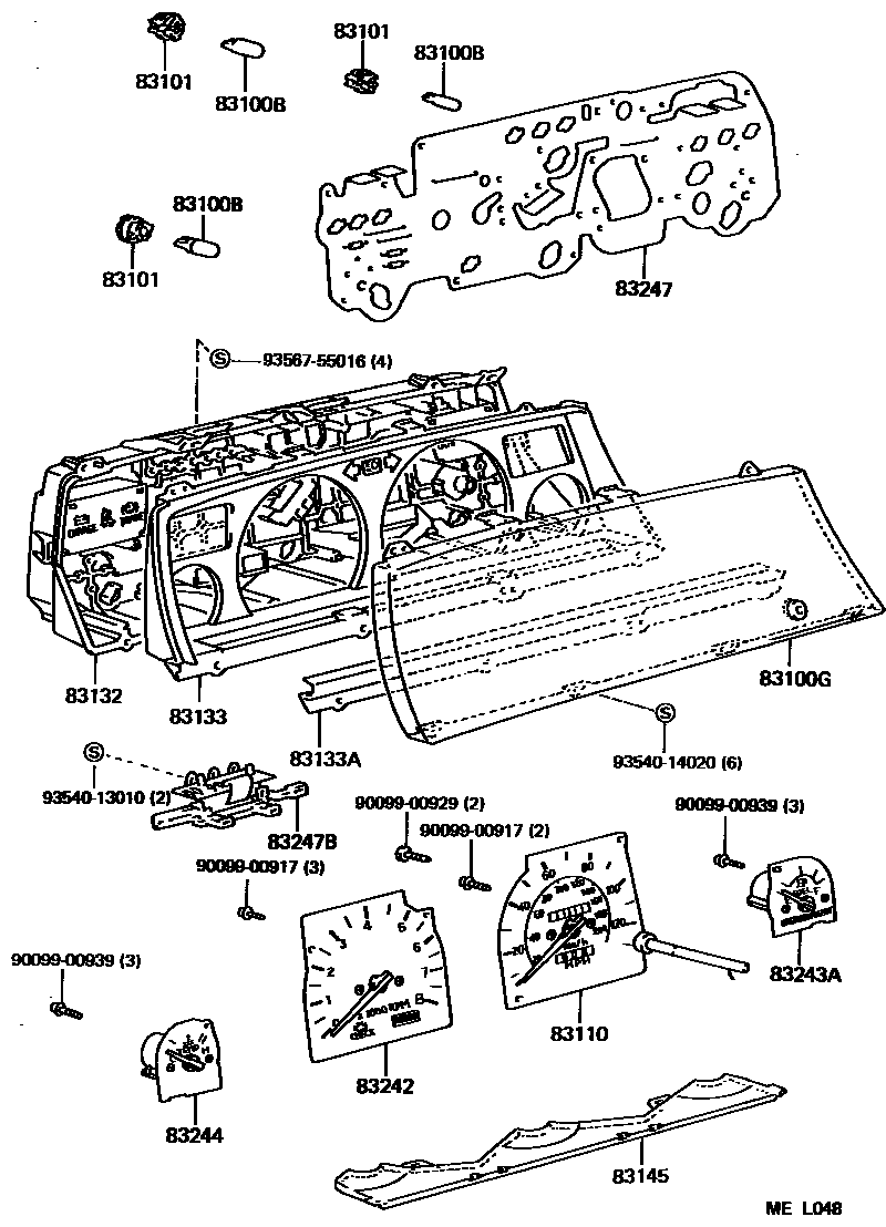 Toyota CAMRY 仪表 EPC diagram — MEL048
