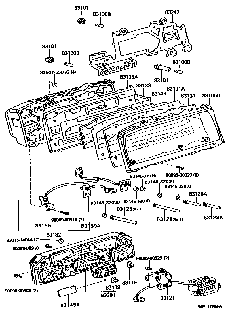 Toyota CAMRY 仪表 EPC diagram — MEL049A