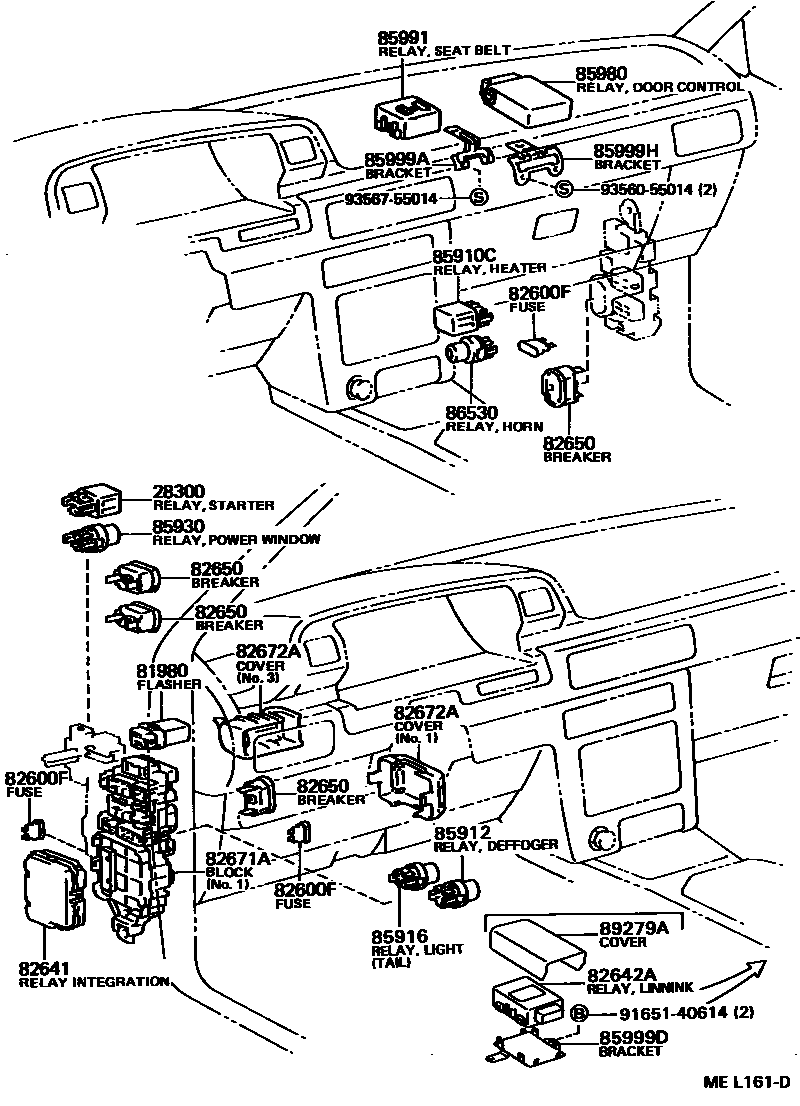 Toyota CAMRY 开关和继电器和ECU EPC diagram — MEL161D