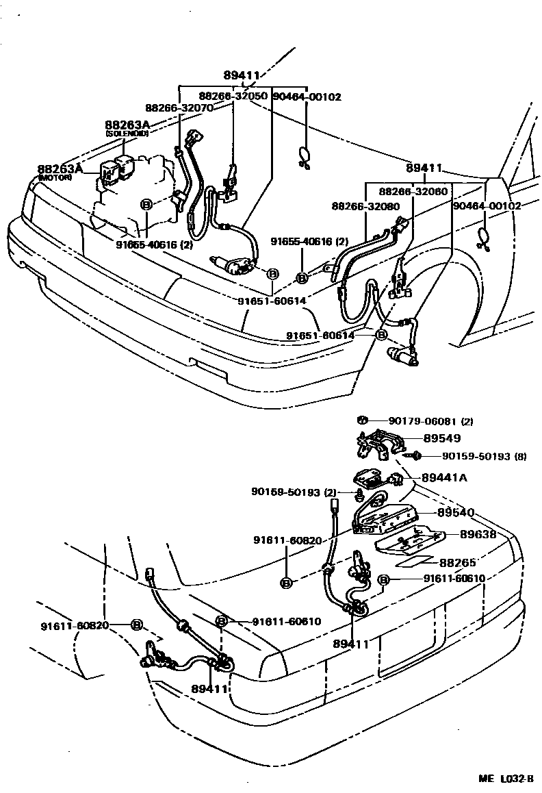 Toyota CAMRY ABS 和 VSC EPC diagram — MEL032B
