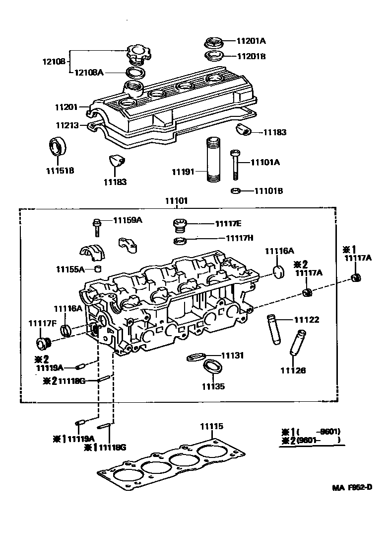 Toyota CAMRY Cylinder Head EPC diagram — MAF952D