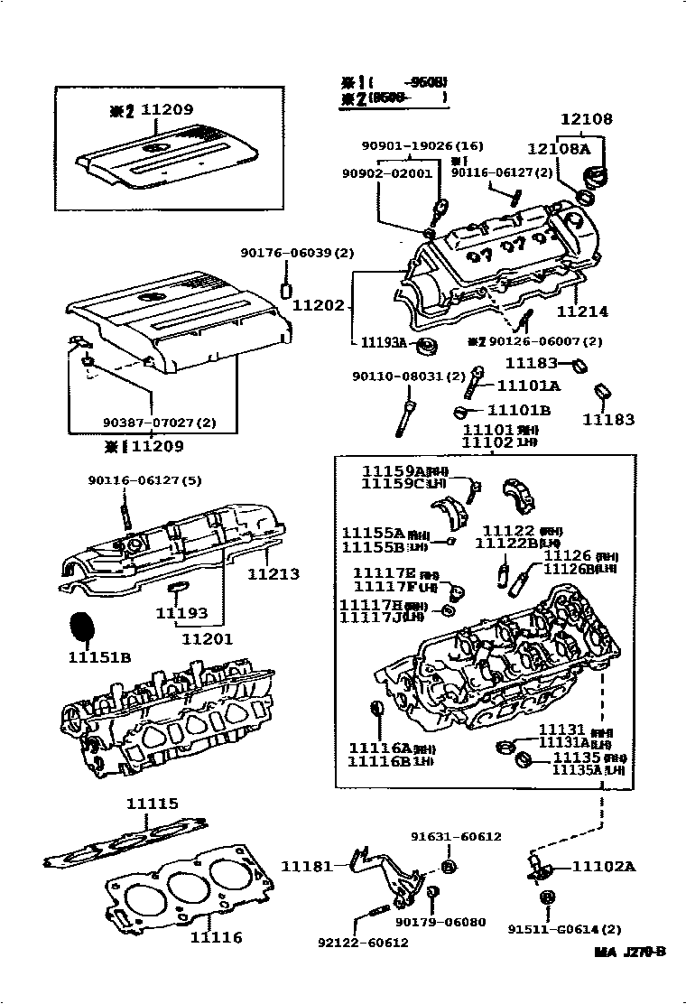 Toyota CAMRY Cylinder Head EPC diagram — MAJ270B