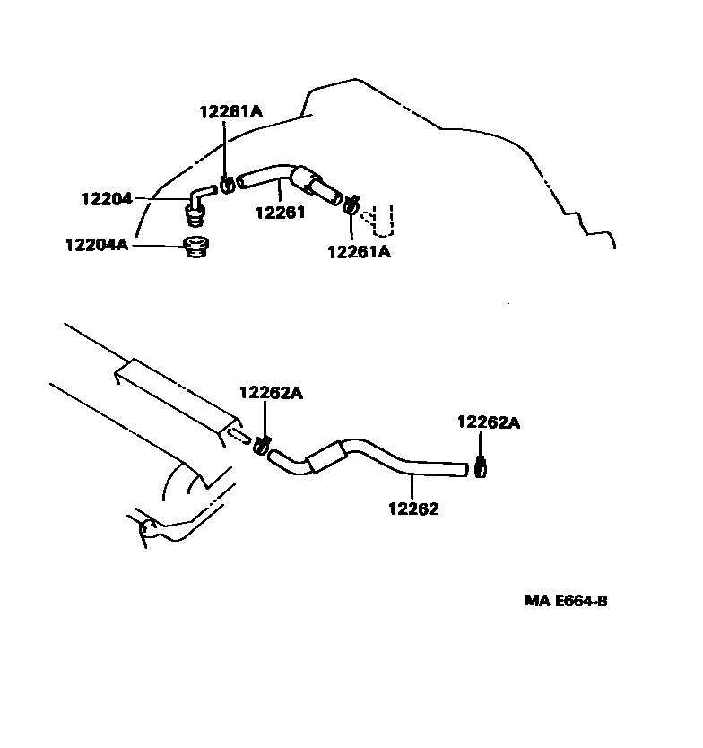 Toyota CAMRY Ventilation Hose EPC diagram — MAE664B
