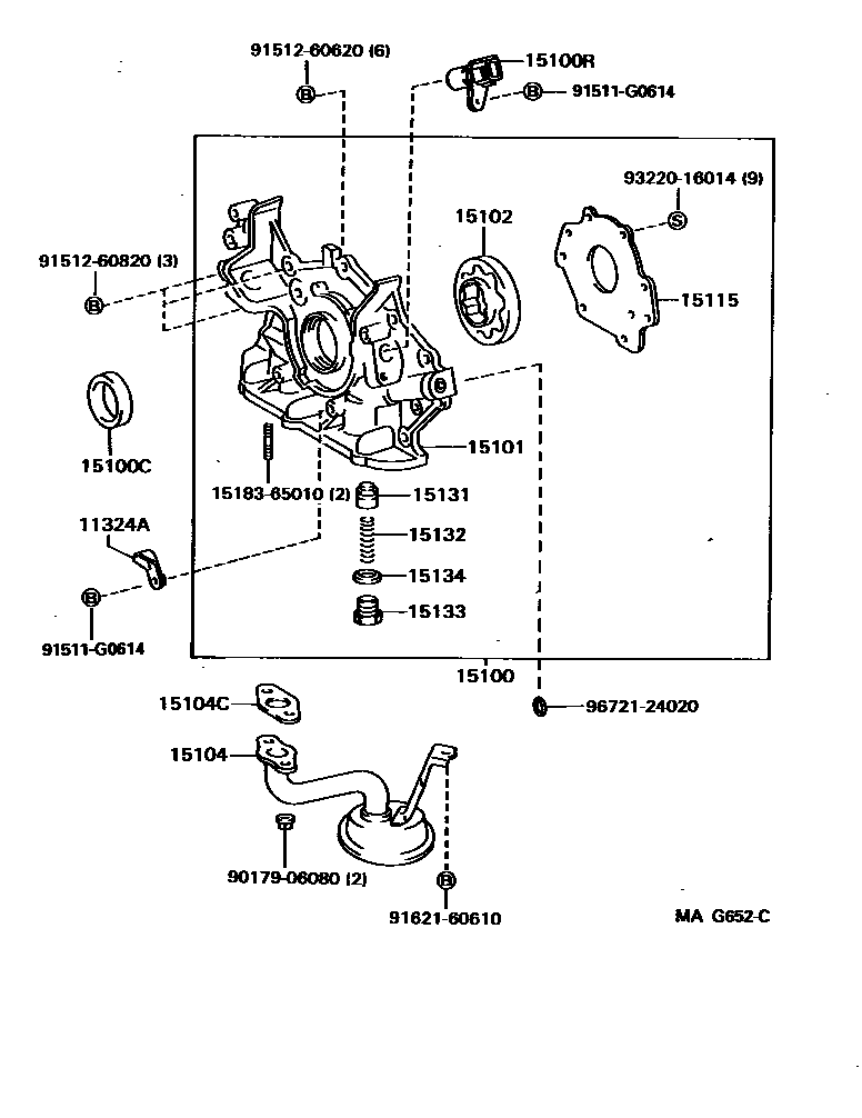 Toyota CAMRY Engine Oil Pump EPC diagram — MAG652C