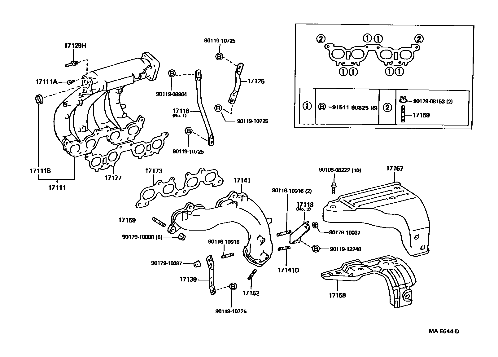 Toyota CAMRY Manifold EPC diagram — MAE644D