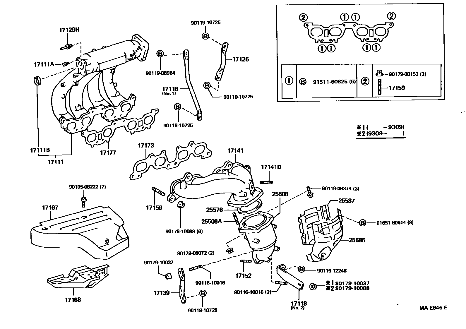 Toyota CAMRY Manifold EPC diagram — MAE645E