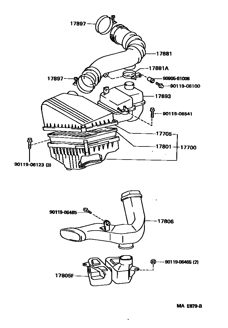 Toyota CAMRY Air Cleaner EPC diagram — MAE879B