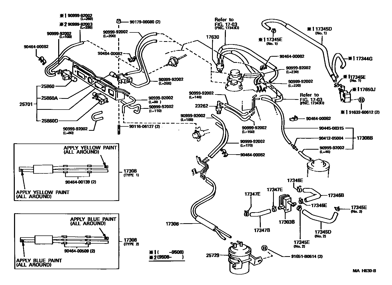 Toyota CAMRY vacuum tube EPC diagram — MAH630B