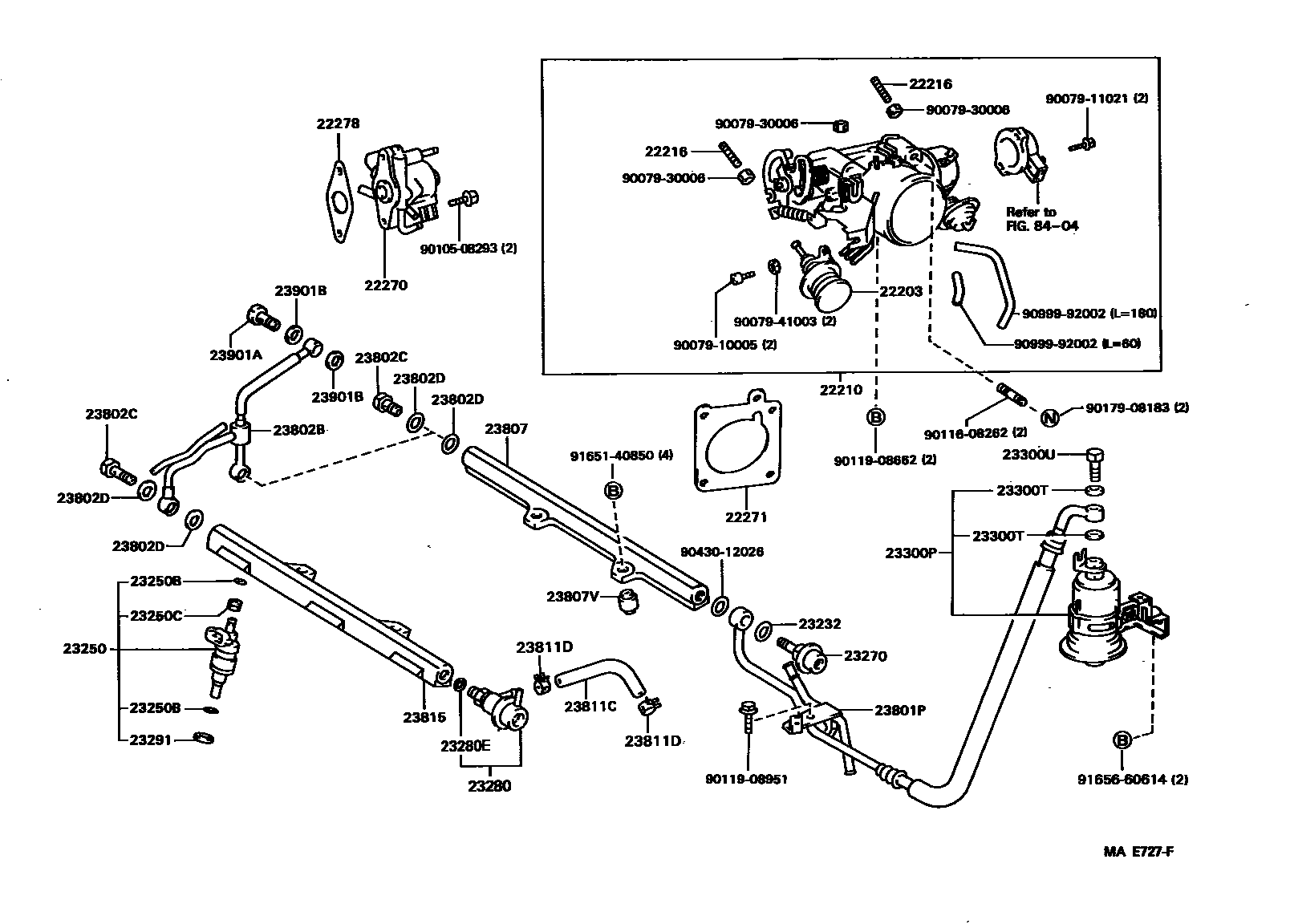 Toyota CAMRY 燃油喷射系统 EPC diagram — MAE727F