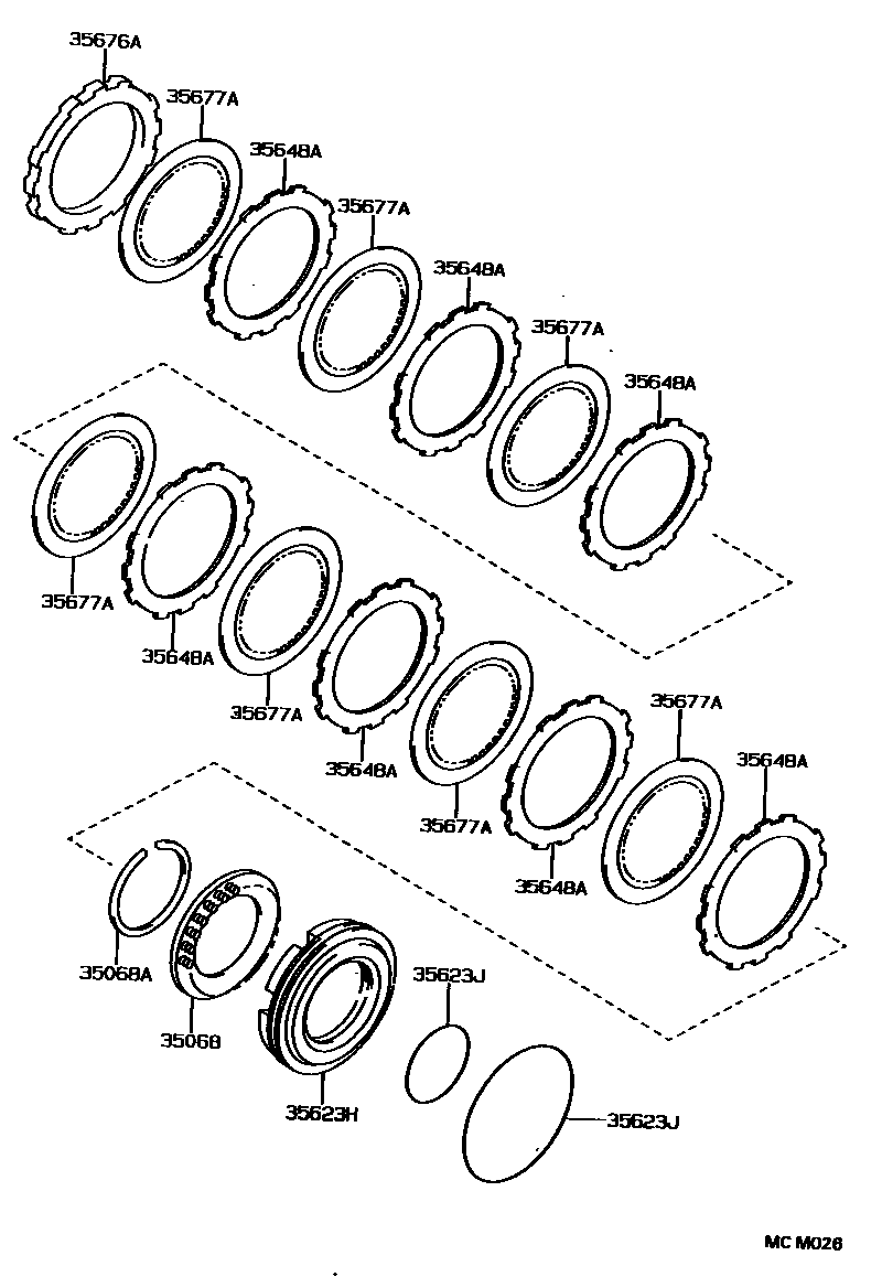 Toyota CAMRY 3号制动器、一档和倒档制动器(ATM) EPC diagram — MCM026