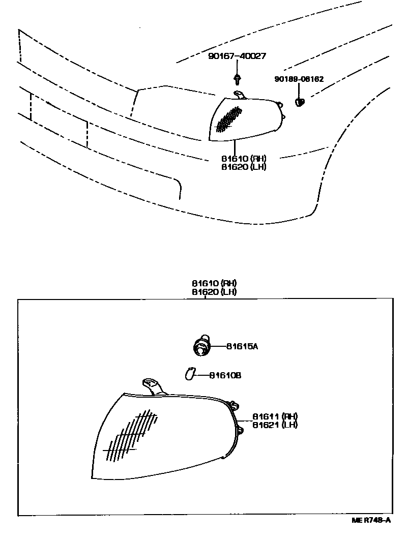 Toyota CAMRY 前示宽灯 EPC diagram — MER748A