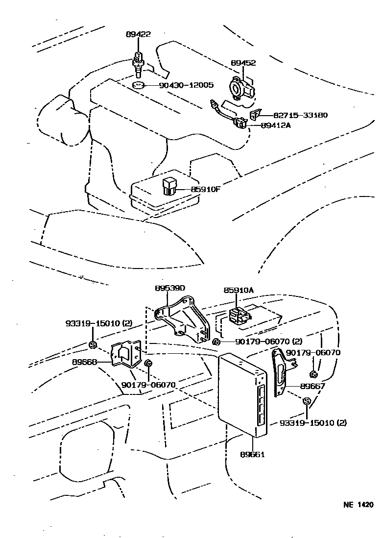 Toyota CAMRY 电子燃油喷射系统 EPC diagram — NE1420