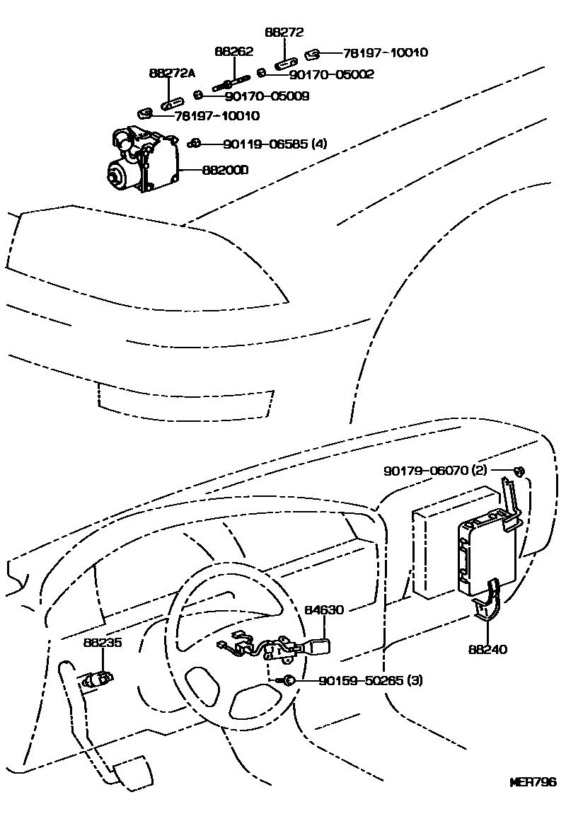 Toyota CAMRY 巡航控制(自动行驶) EPC diagram — MER796