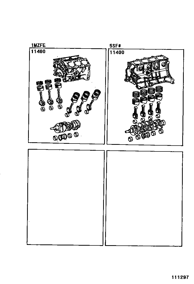 Toyota CAMRY Short Block Assembly EPC diagram — 111297