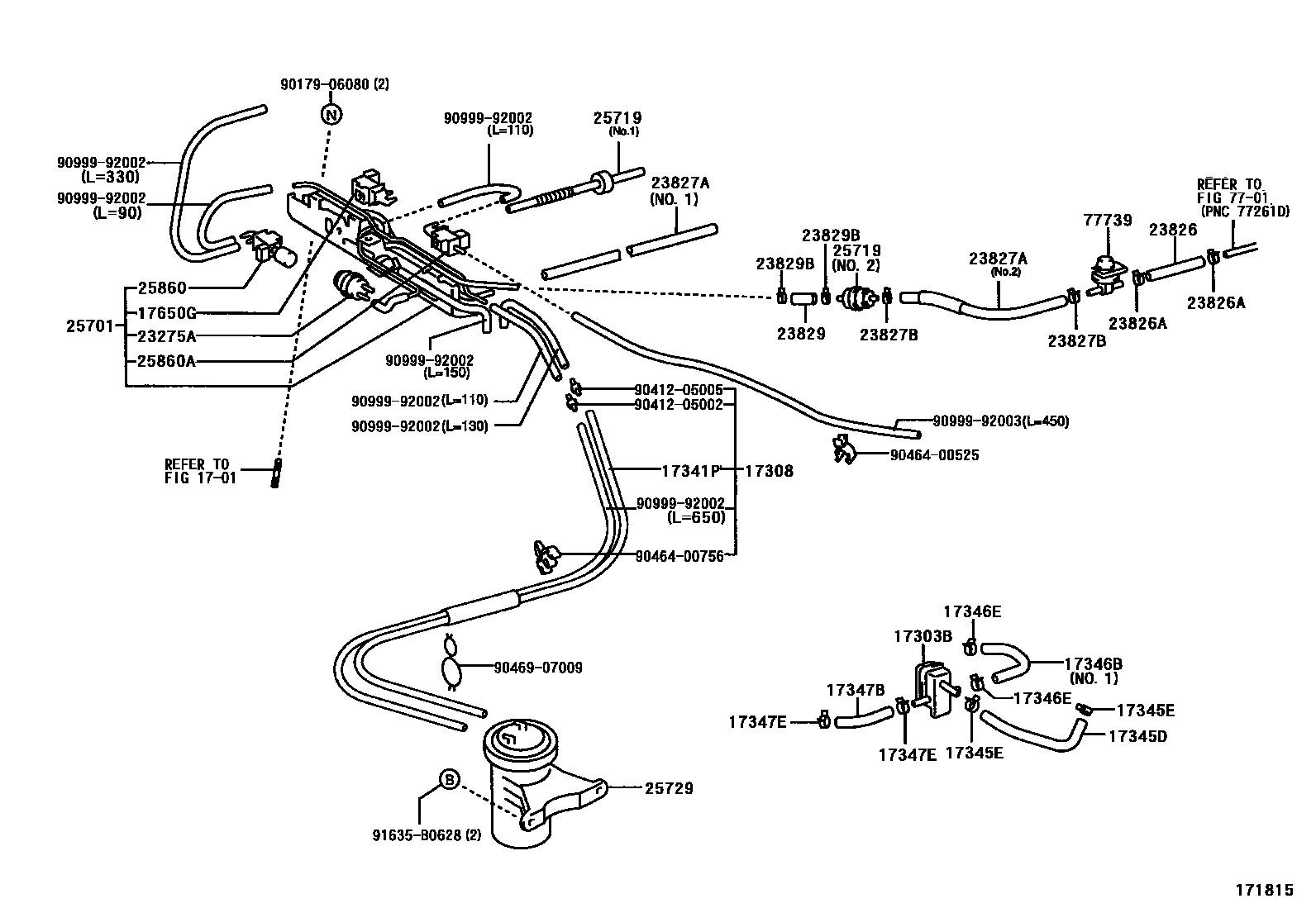 Toyota CAMRY vacuum tube EPC diagram — 171815