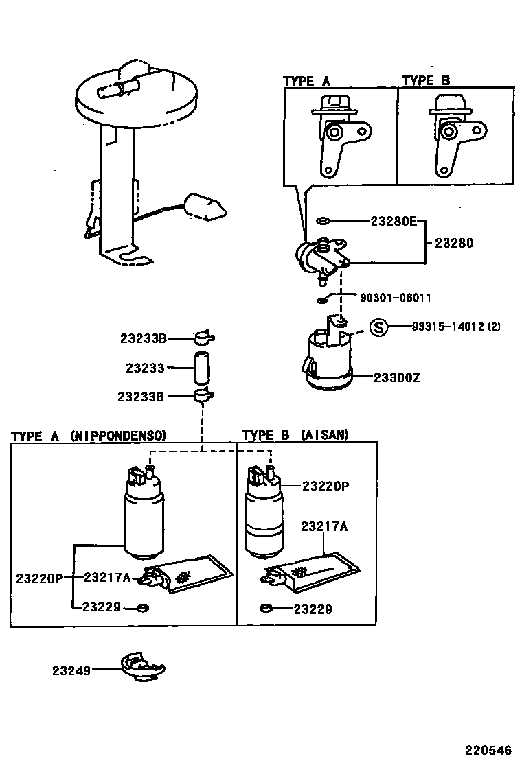 Toyota CAMRY 燃油喷射系统 EPC diagram — 220546