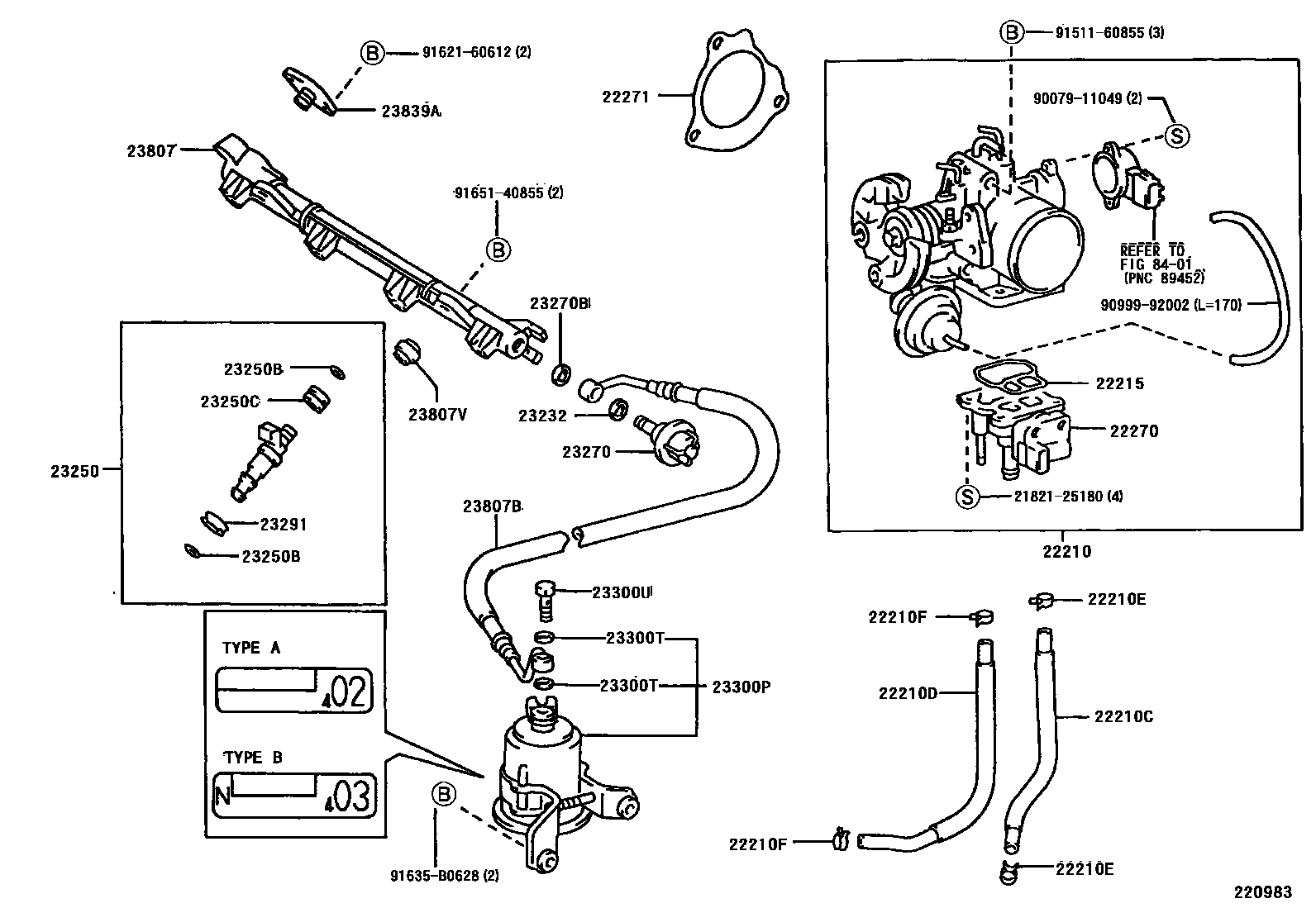 Toyota CAMRY 燃油喷射系统 EPC diagram — 220983