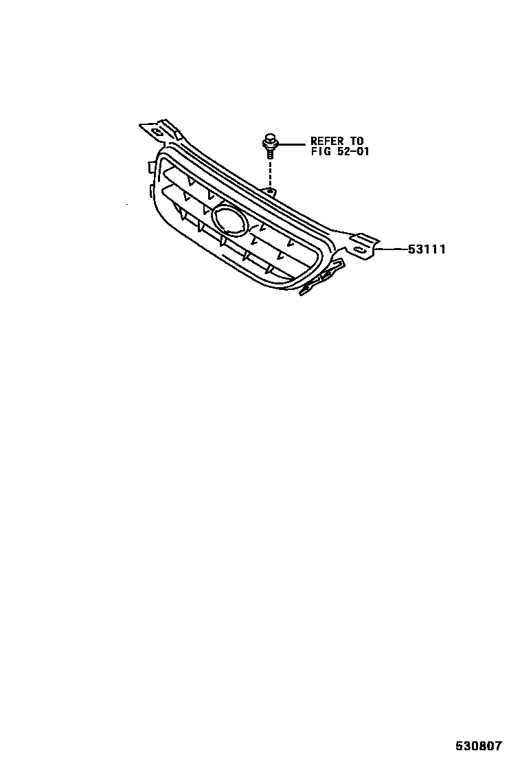 Toyota CAMRY radiator grille EPC diagram — 530807