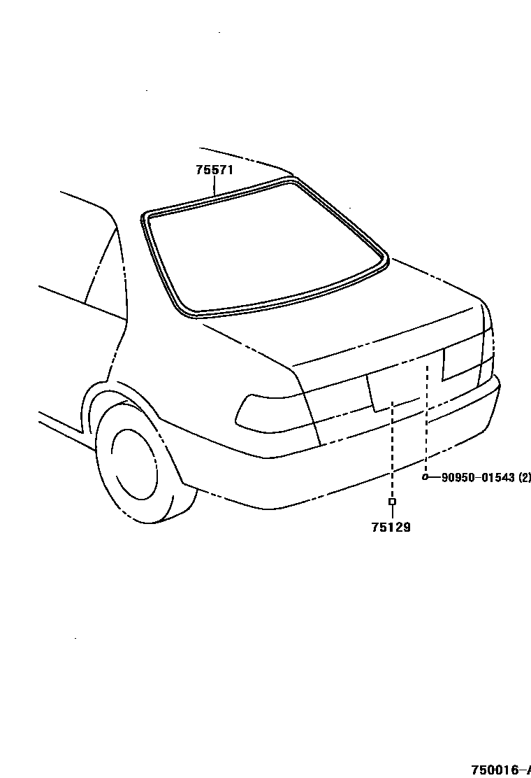 Toyota CAMRY 后防护条 EPC diagram — 750016A