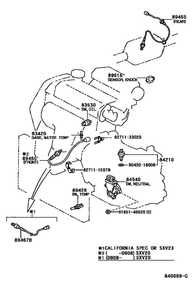 Toyota CAMRY 开关和继电器和ECU EPC diagram — 840099G