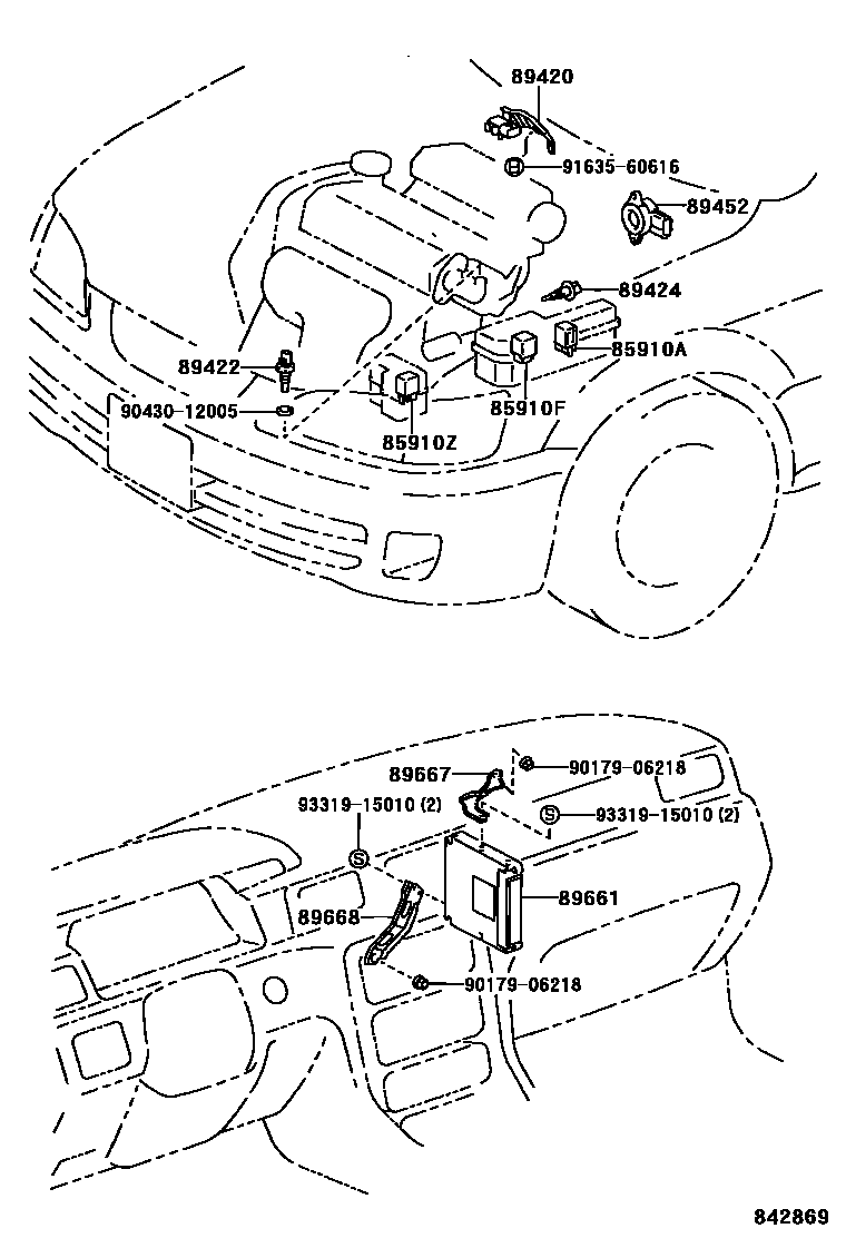 Toyota CAMRY 电子燃油喷射系统 EPC diagram — 842869