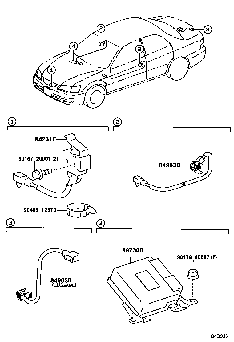 Toyota CAMRY 防盗装置 EPC diagram — 843017