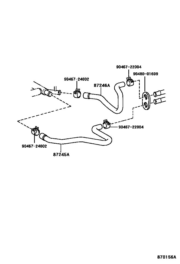 Toyota CAMRY 暖风和空调系统 - 水管 EPC diagram — 870156A
