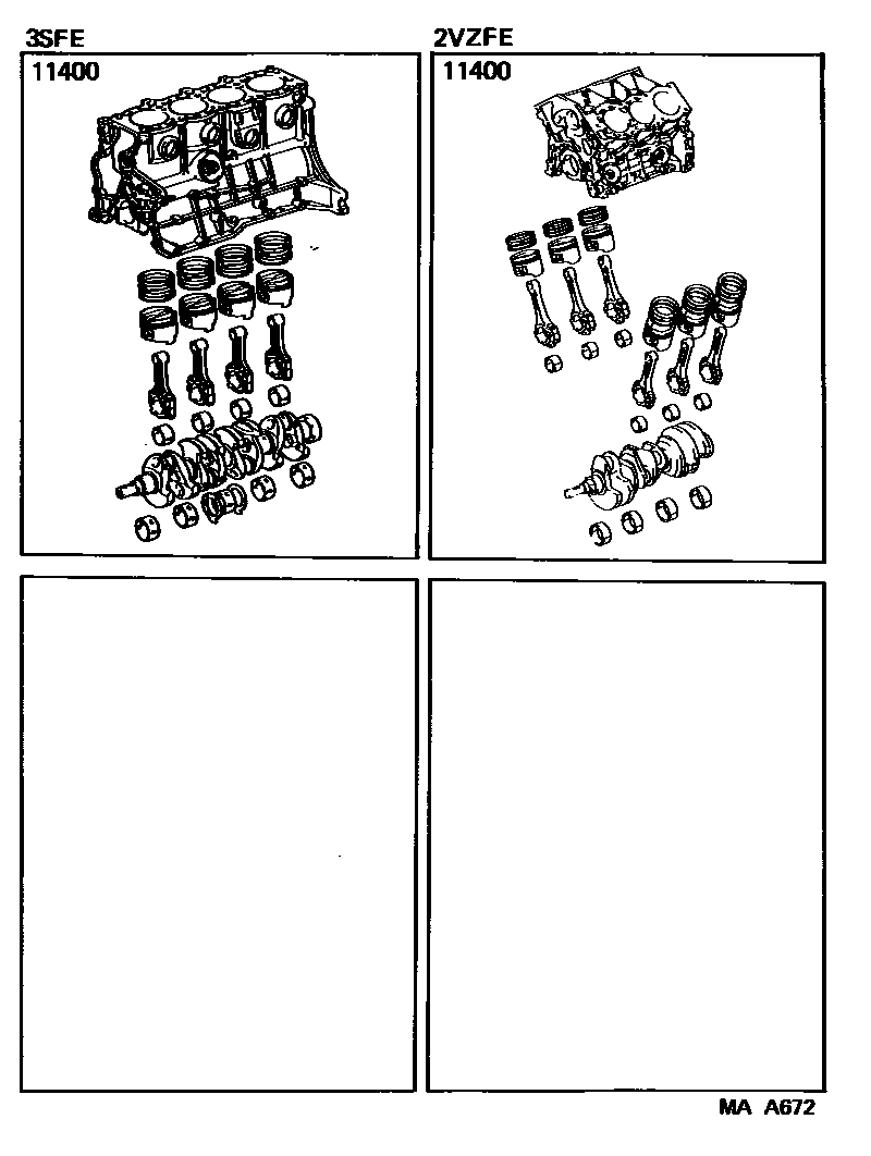 Toyota CAMRY Short Block Assembly EPC diagram — MAA672