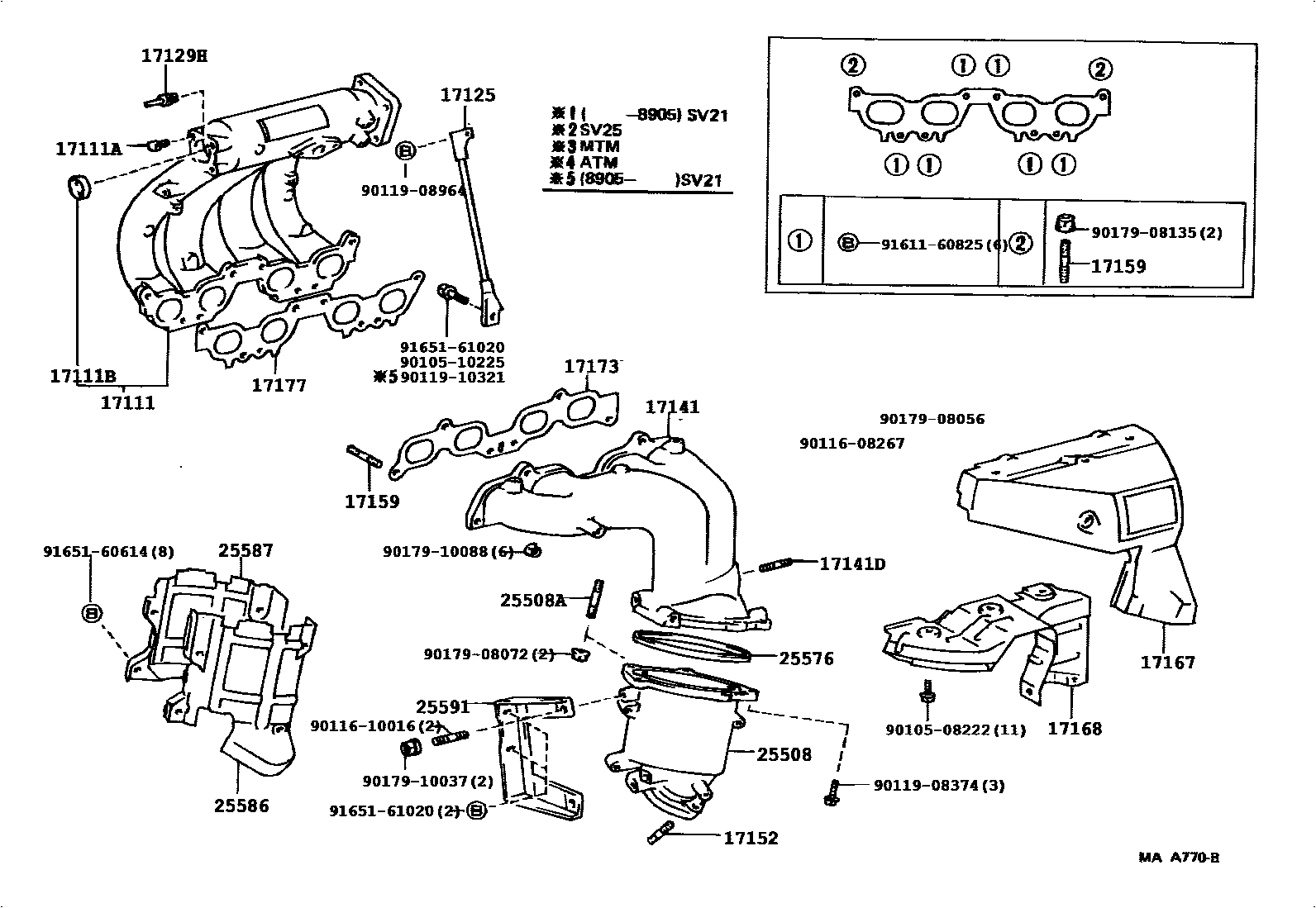Toyota CAMRY Manifold EPC diagram — 177049