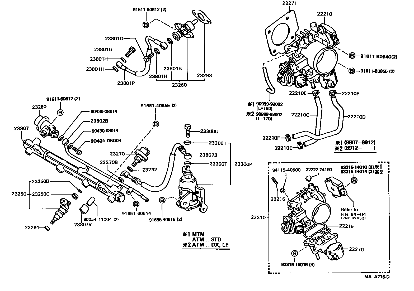 Toyota CAMRY 燃油喷射系统 EPC diagram — MAA776D