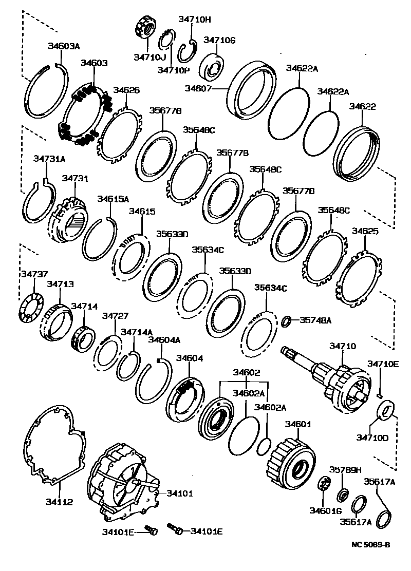 Toyota CAMRY 超速档齿轮(ATM) EPC diagram — NC5069B
