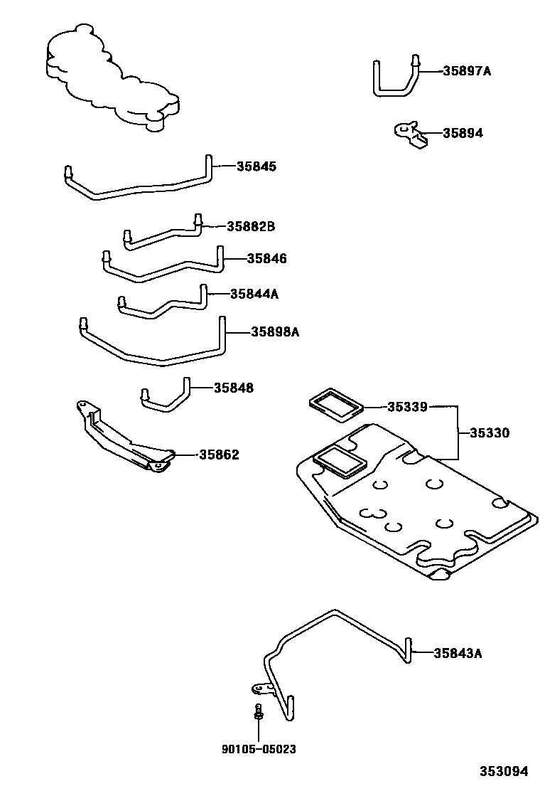 Toyota CAMRY 阀体和滤油网(ATM) EPC diagram — 353094