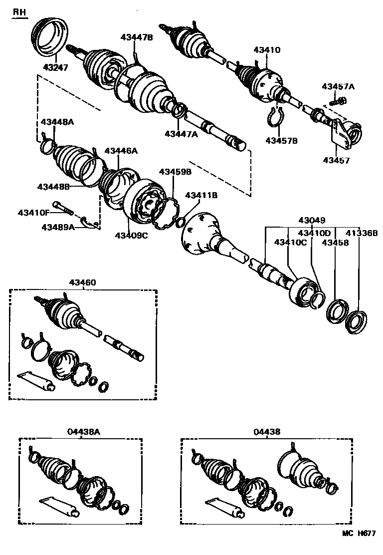 Toyota CAMRY Front Drive Shaft EPC diagram — MCH677