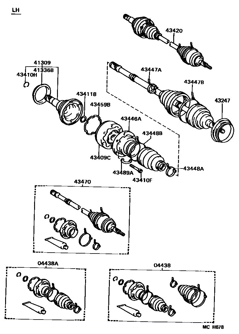 Toyota CAMRY Front Drive Shaft EPC diagram — MCH678