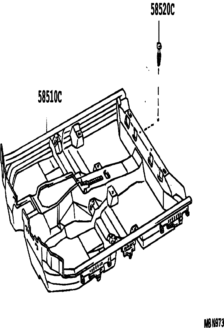 Toyota CAMRY 地板垫和地毯 EPC diagram — 584048