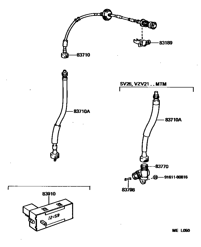 Toyota CAMRY 仪表 EPC diagram — MEL050