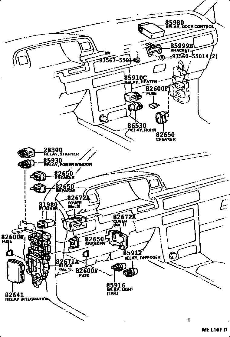 Toyota CAMRY 开关和继电器和ECU EPC diagram — 84B984