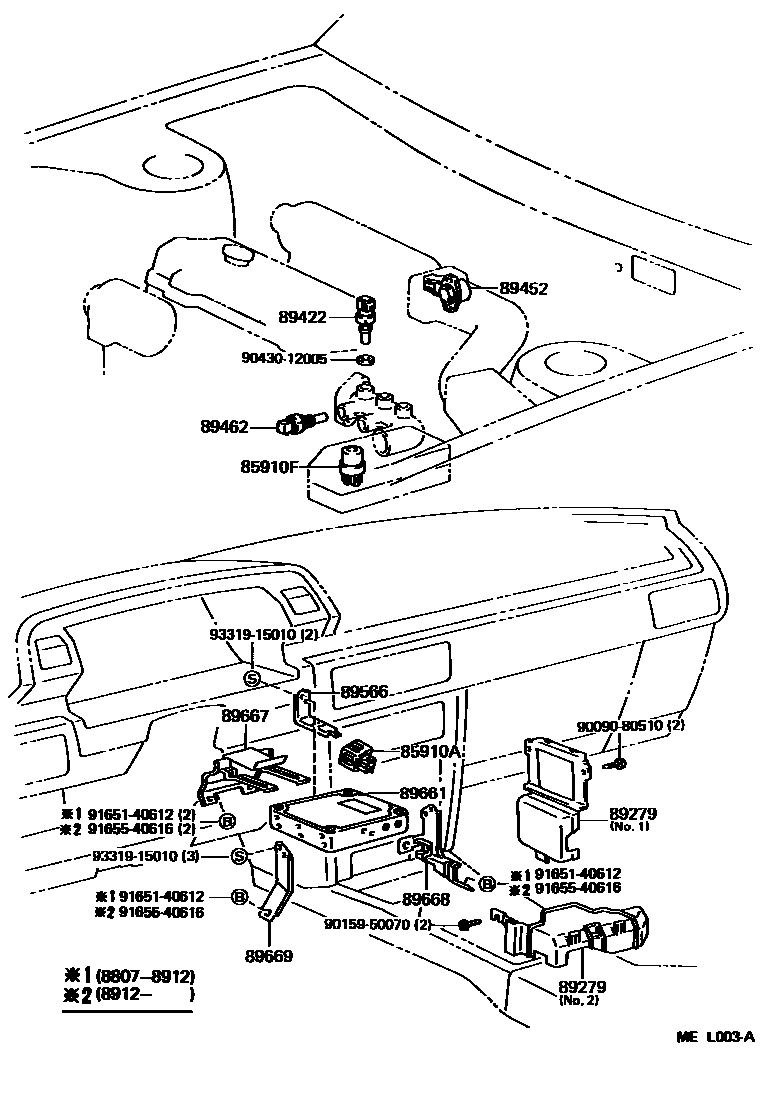 Toyota CAMRY 电子燃油喷射系统 EPC diagram — MEL003A