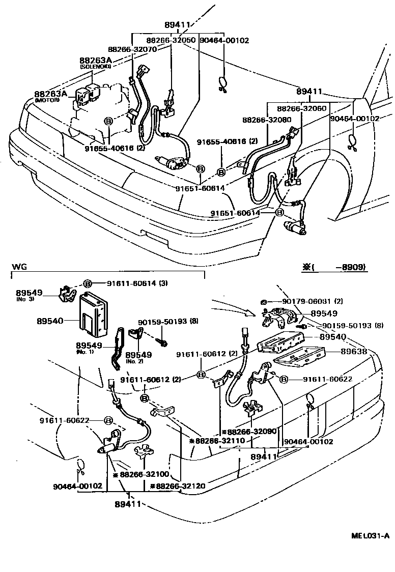 Toyota CAMRY ABS 和 VSC EPC diagram — MEL031A