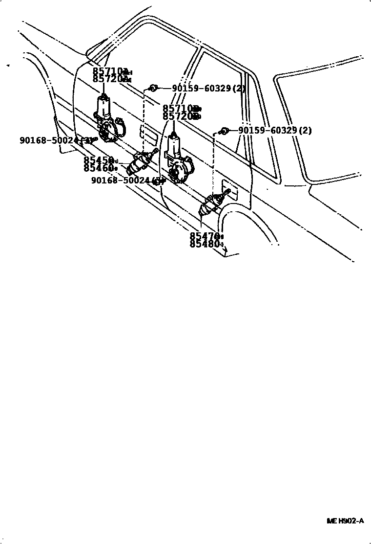 Toyota CAMRY 车门电机和车门电磁阀 EPC diagram — 852630