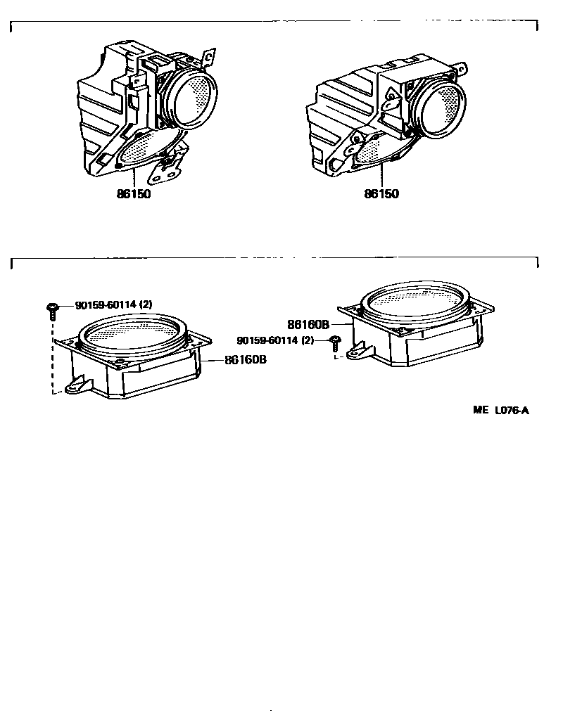 Toyota CAMRY 扬声器 EPC diagram — MEL076A