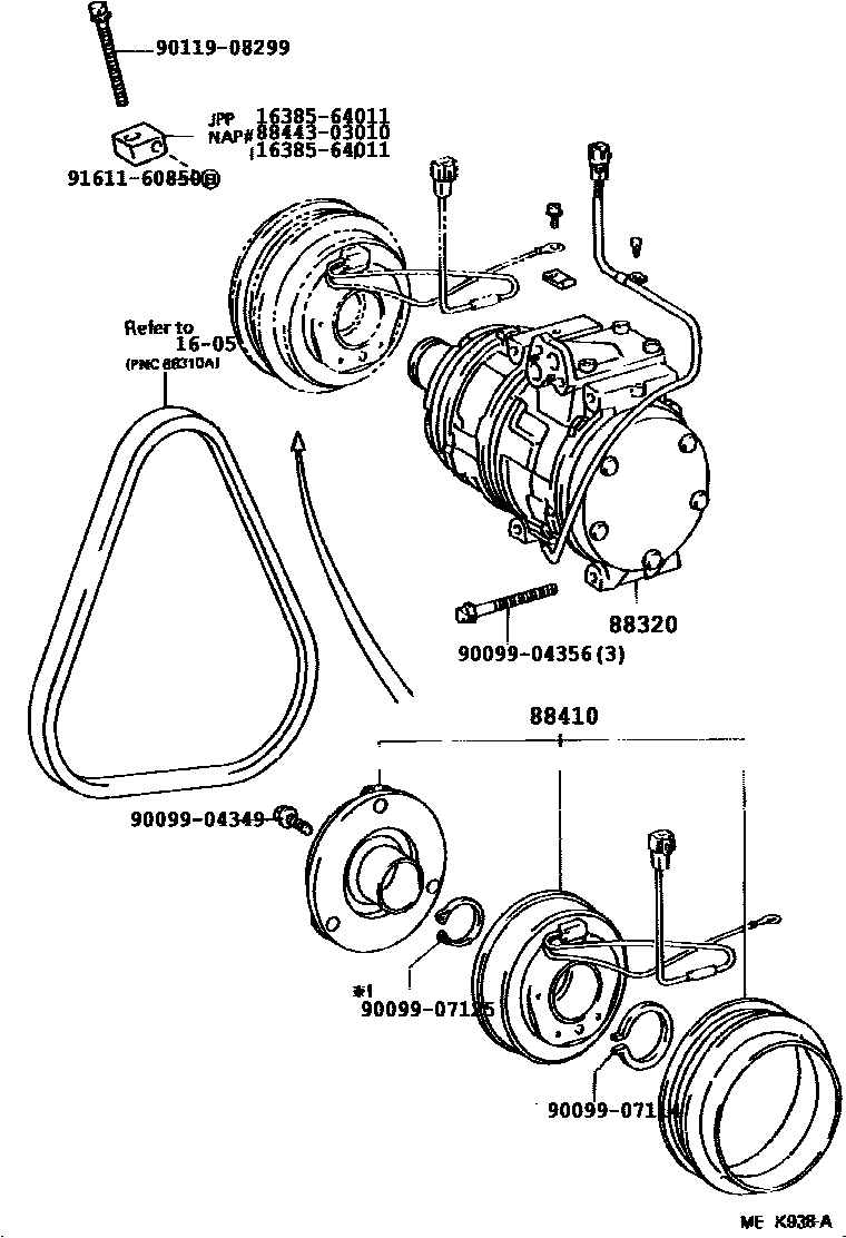 Toyota CAMRY Heating & Air Conditioning - Compressor EPC diagram — 87B821