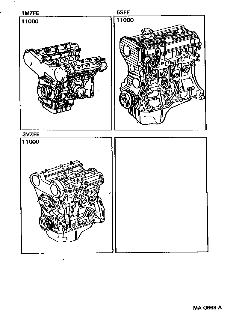 Toyota CAMRY Partial Engine Assembly EPC diagram — MAG668A