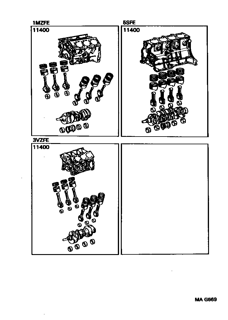 Toyota CAMRY Short Block Assembly EPC diagram — MAG669