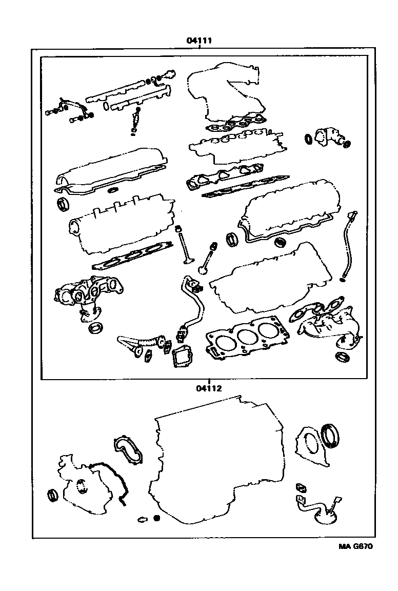 Toyota CAMRY Engine Overhaul Gasket Kit EPC diagram — MAG670