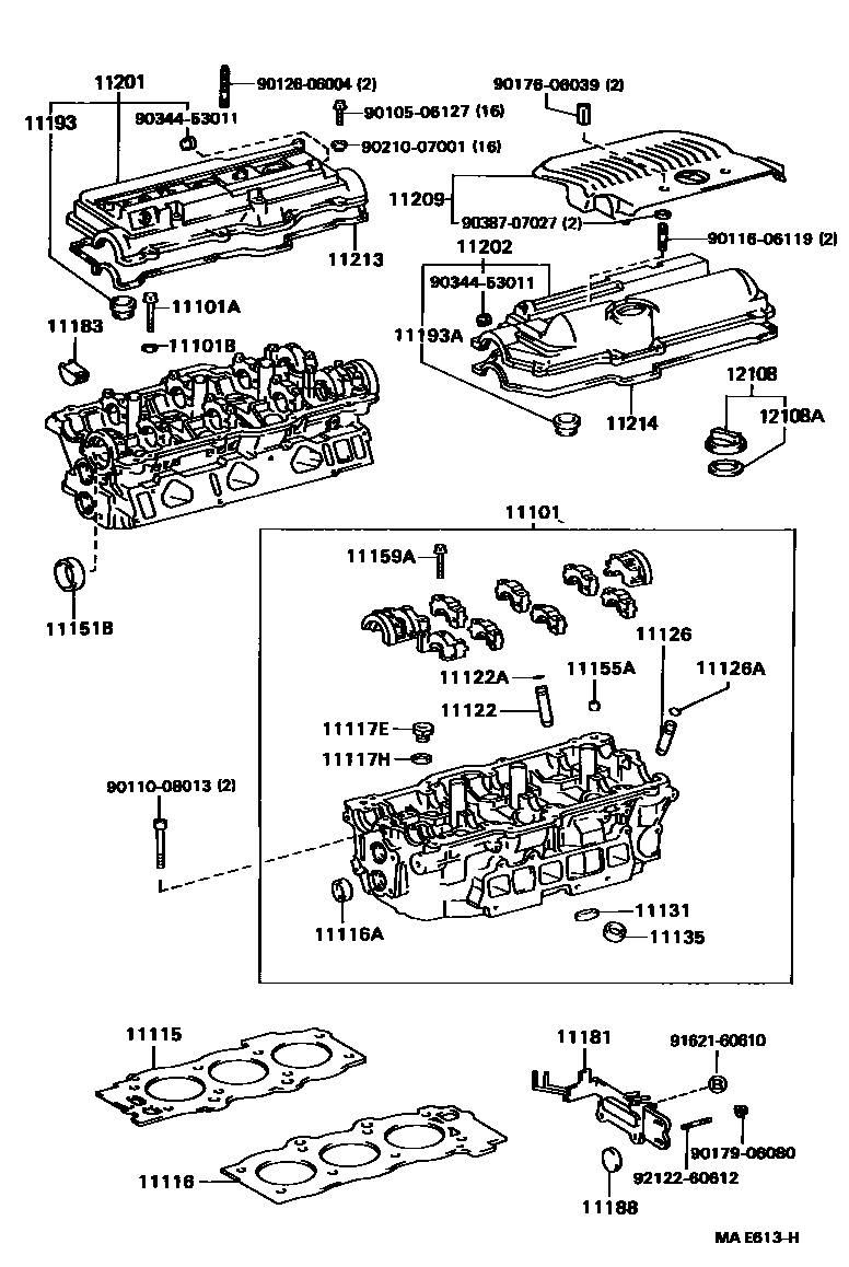 Toyota CAMRY Cylinder Head EPC diagram — MAE613H