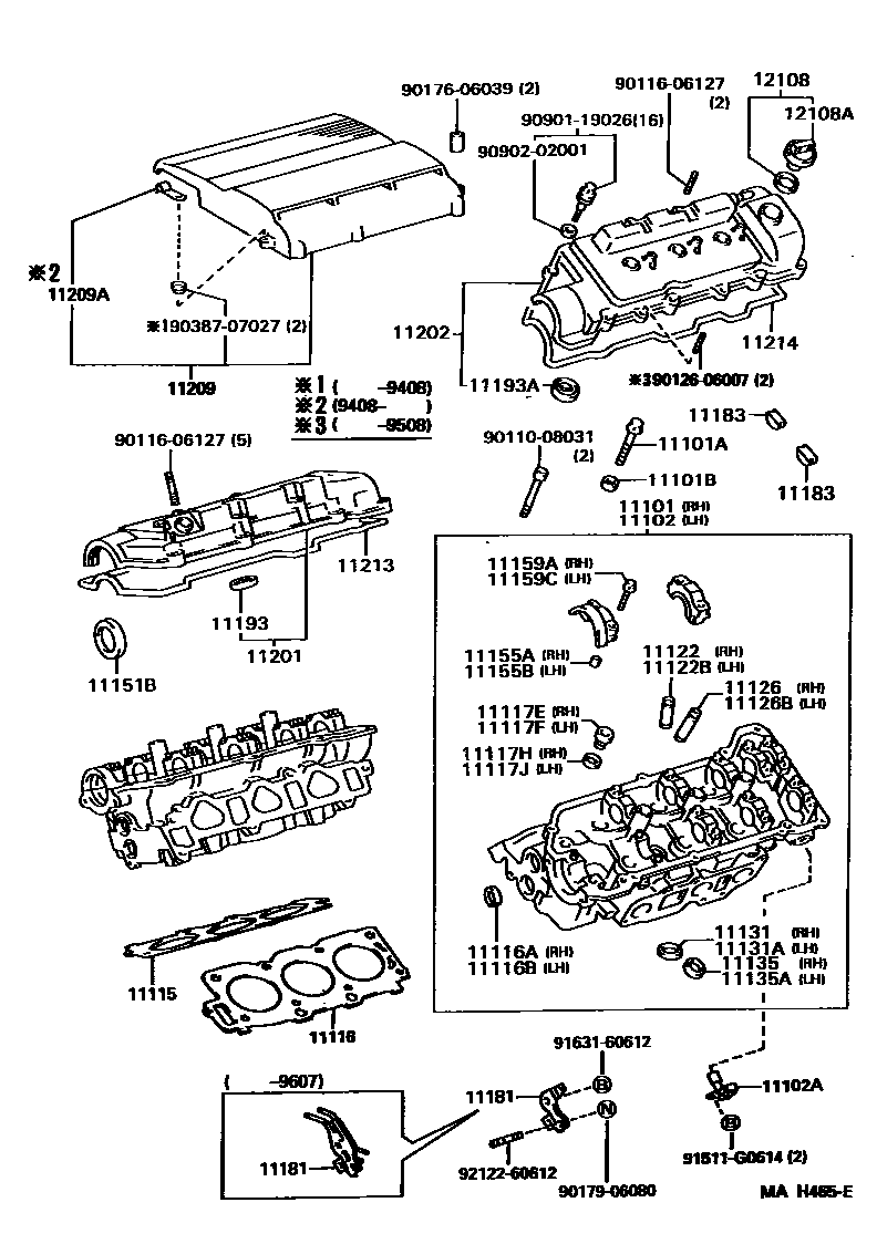 Toyota CAMRY Cylinder Head EPC diagram — MAH465E