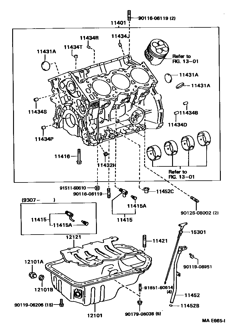Toyota CAMRY Cylinder Block EPC diagram — MAE665I