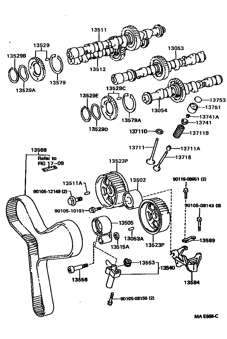 Toyota CAMRY Camshaft & Valve EPC diagram — MAE666C