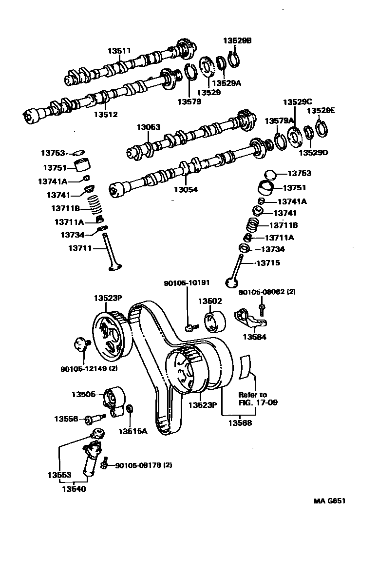 Toyota CAMRY Camshaft & Valve EPC diagram — MAG651
